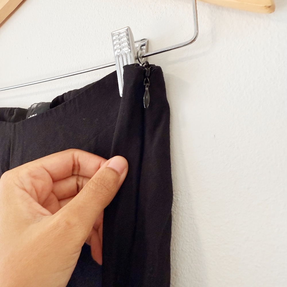 reformation black silky button up shirt capris pant matching set - Picture 3 of 7